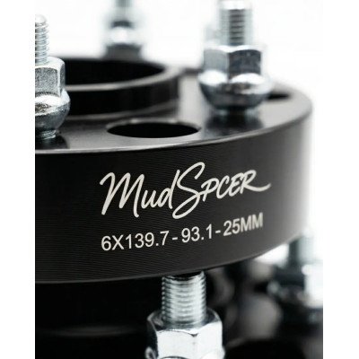 MudSpacer 6x139.7 to 93.1 Wheel Spacers | 25mm Hub-Centric Kit - Ford Ranger,
