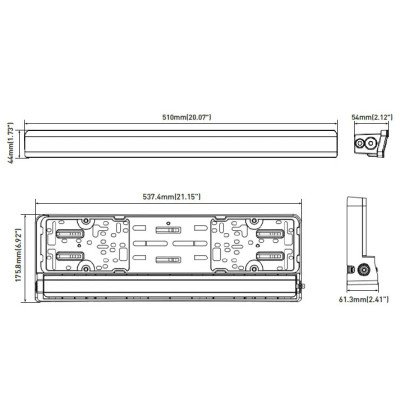 License Plate Frame with 100W LED Light Bar | Mitgler4x4