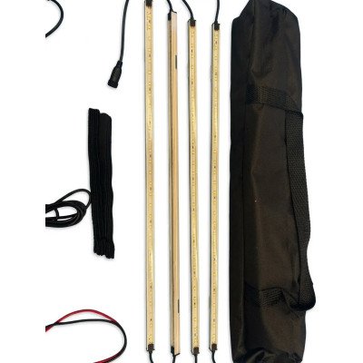 Magnetic 4-Piece 12V LED Strip Kit with Dimmer & Accessories