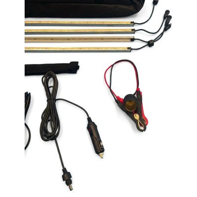 Magnetic 4-Piece 12V LED Strip Kit with Dimmer & Accessories