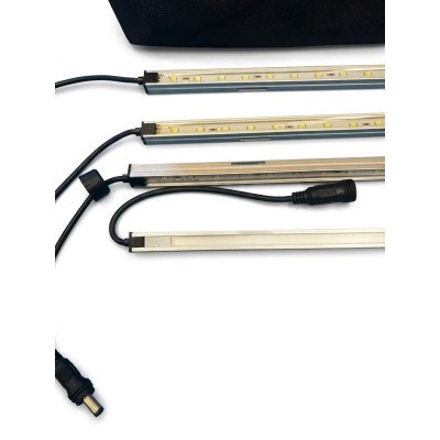 Kit 4 Tiras LED Magnéticas 12V con Dimmer y Accesorios