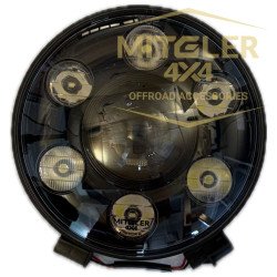 Pareja Faros LED 7" Redondos Fondo Negro - Homologados ECE