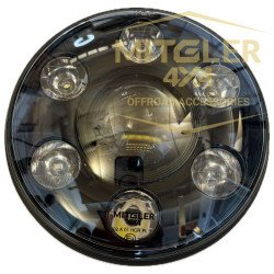 Pareja Faros LED 7" Redondos Fondo Negro - Homologados ECE