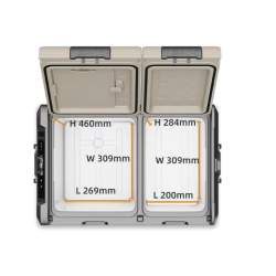 Nevera Portátil 55L Doble Compartimento Bluetooth 12V/220V